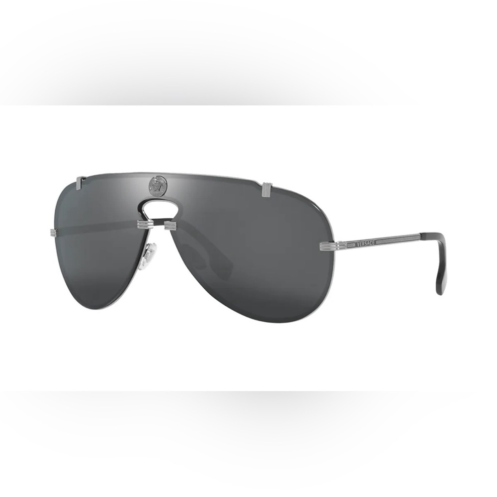 VERSACE Men’s Pilot Silver Grey Sunglasses - VE2243